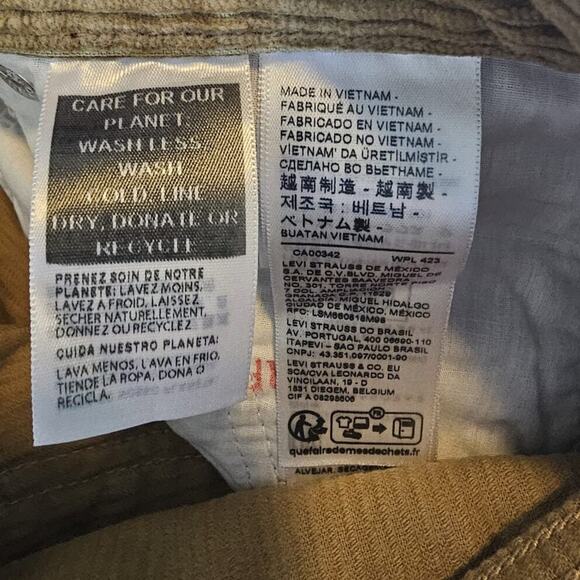 Levis Corduroy Pants Mens Size 32x30 Gorpcore Y2K Urban Streetwear Straight Leg - Picture 7 of 7